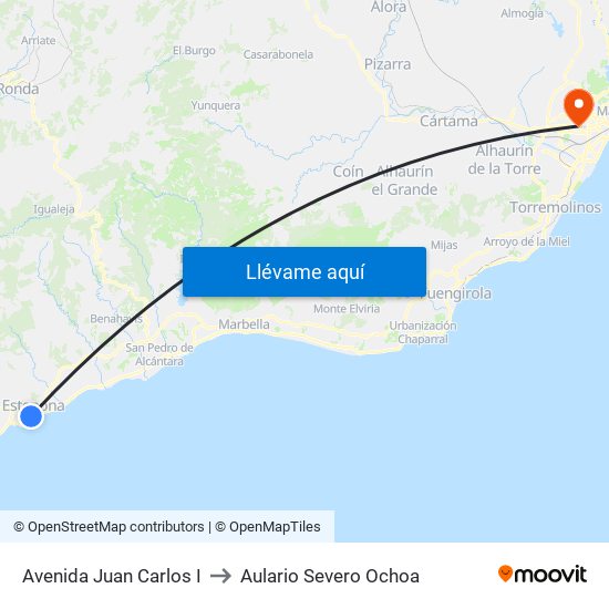 Avenida Juan Carlos I to Aulario Severo Ochoa map