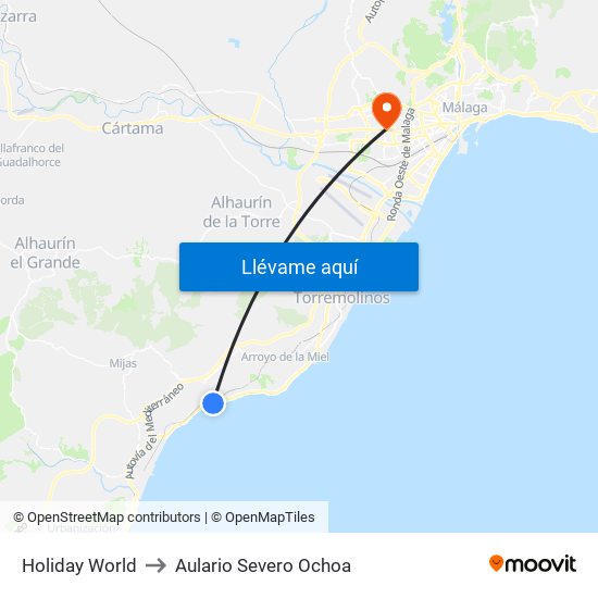 Holiday World to Aulario Severo Ochoa map