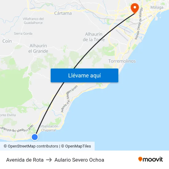 Avenida de Rota to Aulario Severo Ochoa map