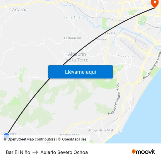 Bar El Niño to Aulario Severo Ochoa map