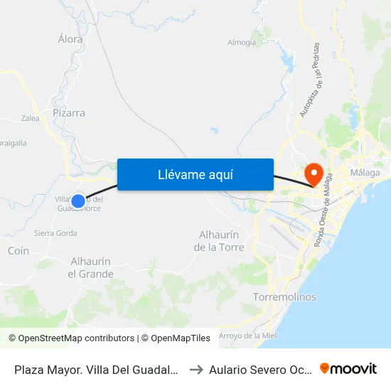 Plaza Mayor. Villa Del Guadalhorce to Aulario Severo Ochoa map