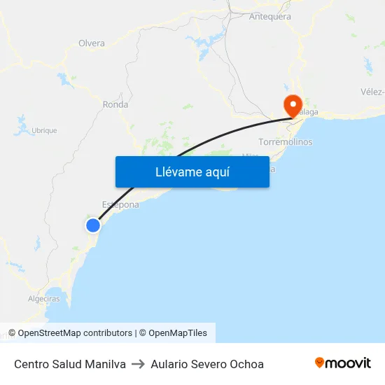 Centro Salud Manilva to Aulario Severo Ochoa map