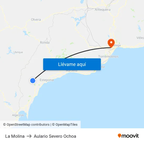 La Molina to Aulario Severo Ochoa map