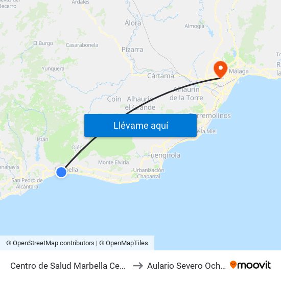 Centro de Salud Marbella Centro to Aulario Severo Ochoa map