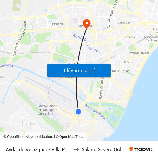 Avda. de Velázquez - Villa Rosa to Aulario Severo Ochoa map