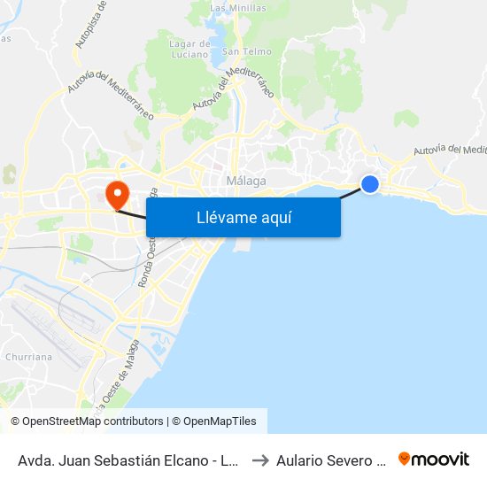 Avda. Juan Sebastián Elcano - Los Galanes to Aulario Severo Ochoa map