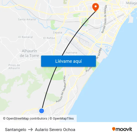 Santangelo to Aulario Severo Ochoa map