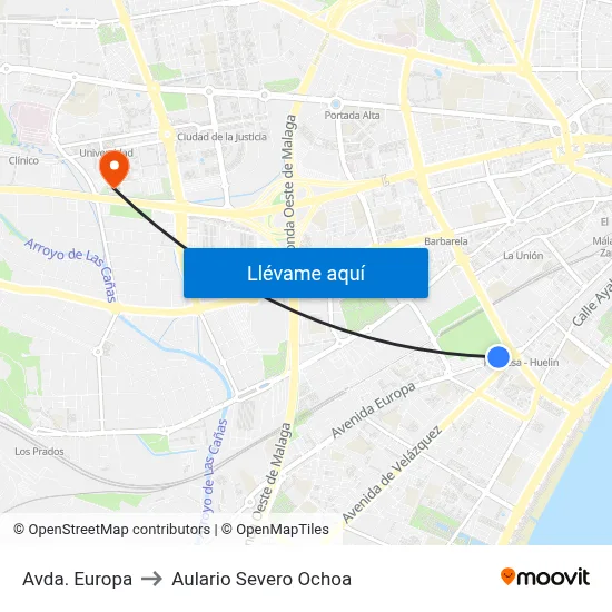 Avda. Europa to Aulario Severo Ochoa map