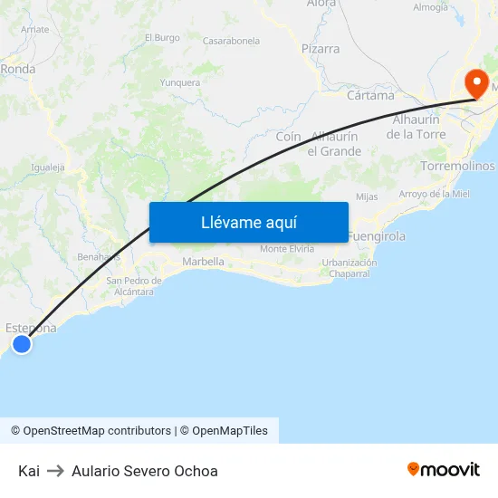 Kai to Aulario Severo Ochoa map