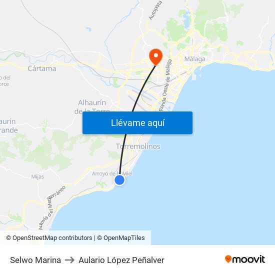 Selwo Marina to Aulario López Peñalver map