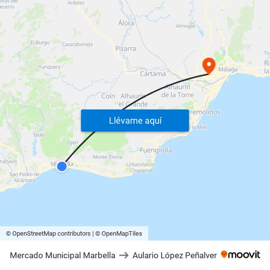 Mercado Municipal Marbella to Aulario López Peñalver map