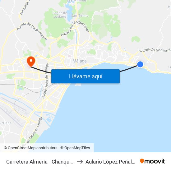 Carretera Almería - Chanquete to Aulario López Peñalver map