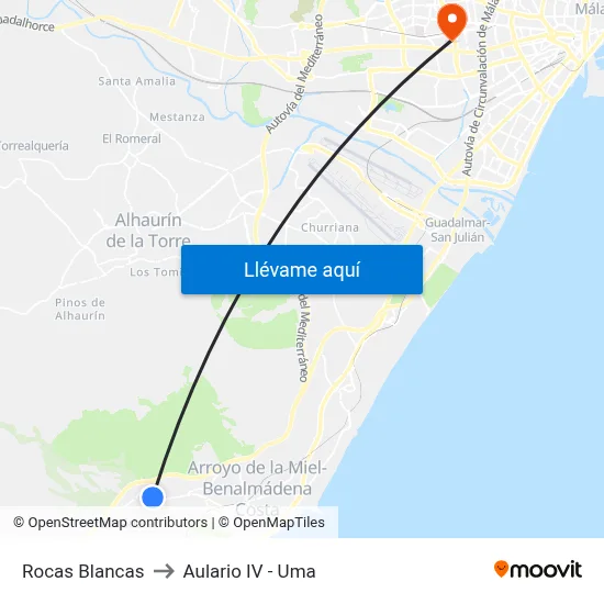 Rocas Blancas to Aulario IV - Uma map