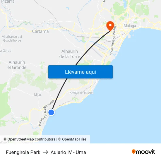 Fuengirola Park to Aulario IV - Uma map