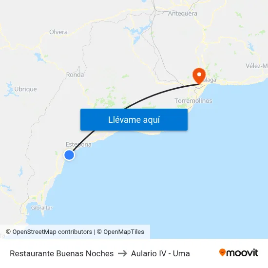 Restaurante Buenas Noches to Aulario IV - Uma map