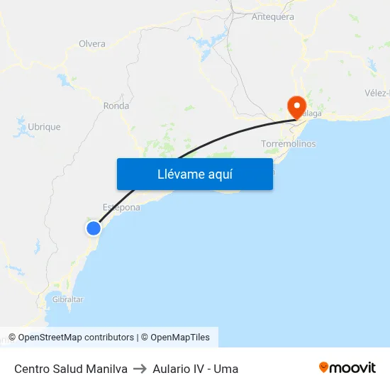 Centro Salud Manilva to Aulario IV - Uma map