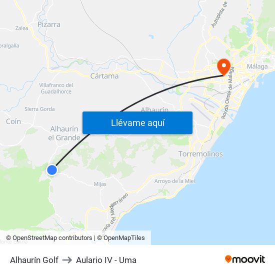 Alhaurín Golf to Aulario IV - Uma map