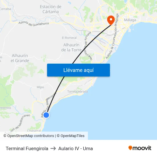Terminal Fuengirola to Aulario IV - Uma map
