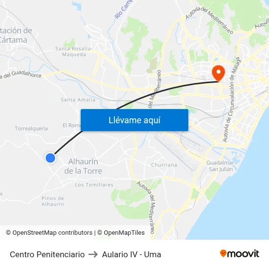 Centro Penitenciario to Aulario IV - Uma map