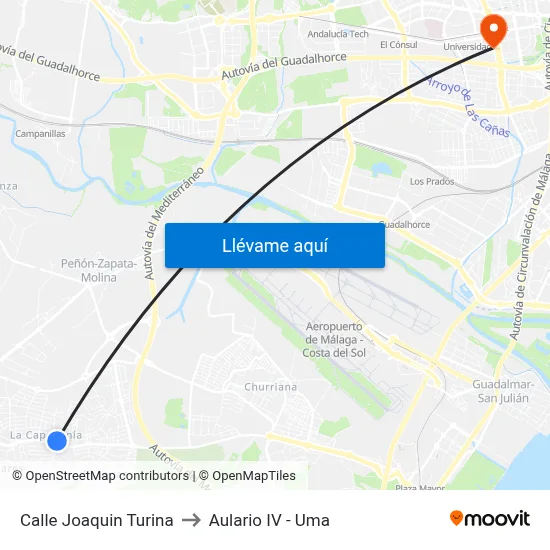 Calle Joaquin Turina to Aulario IV - Uma map