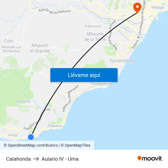 Calahonda to Aulario IV - Uma map