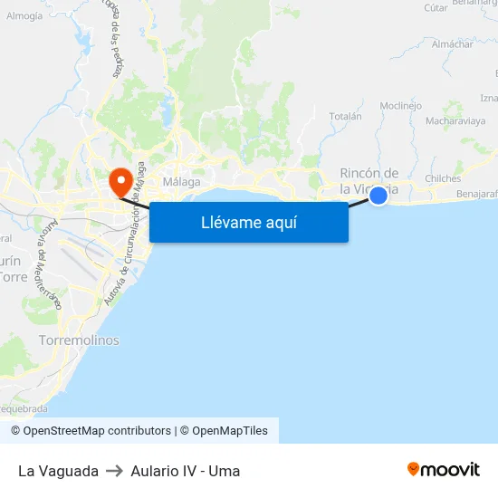 La Vaguada to Aulario IV - Uma map