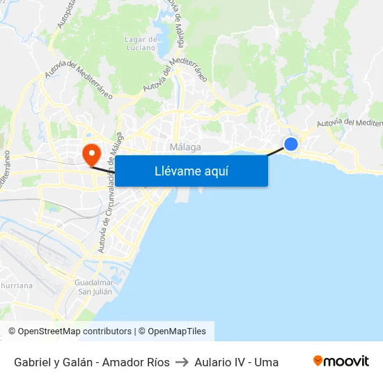 Gabriel y Galán - Amador Ríos to Aulario IV - Uma map