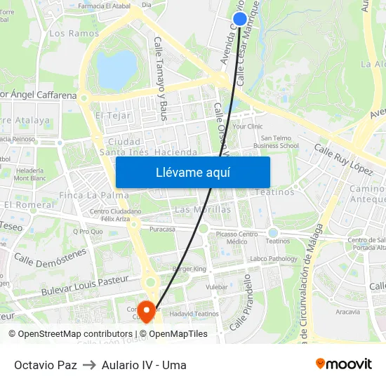 Octavio Paz to Aulario IV - Uma map
