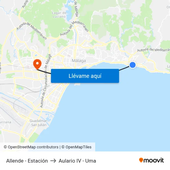 Allende - Estación to Aulario IV - Uma map