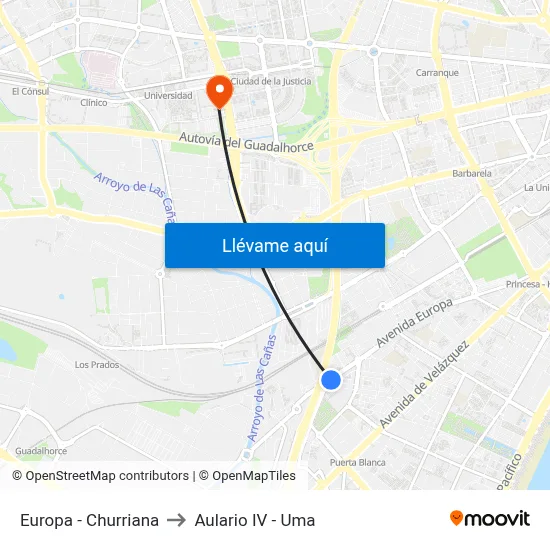 Europa - Churriana to Aulario IV - Uma map