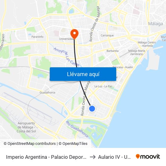 Imperio Argentina - Palacio Deportes to Aulario IV - Uma map