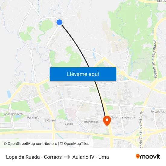 Lope de Rueda - Correos to Aulario IV - Uma map