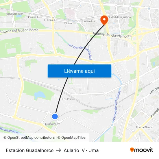 Estación Guadalhorce to Aulario IV - Uma map