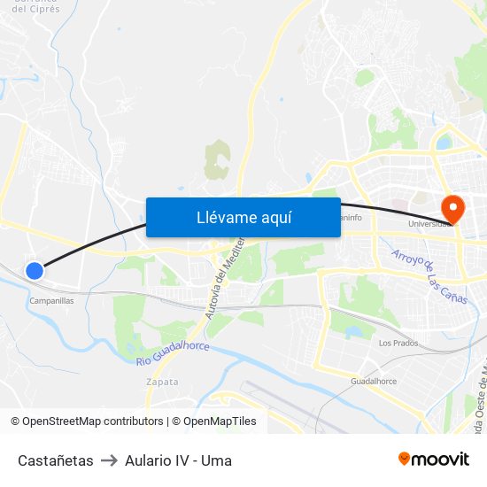 Castañetas to Aulario IV - Uma map