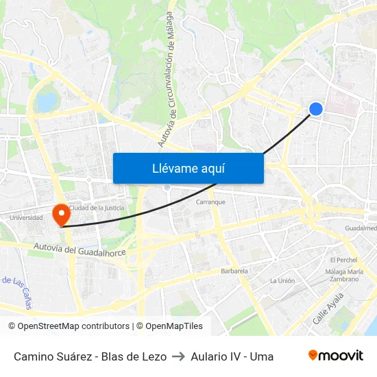 Camino Suárez - Blas de Lezo to Aulario IV - Uma map