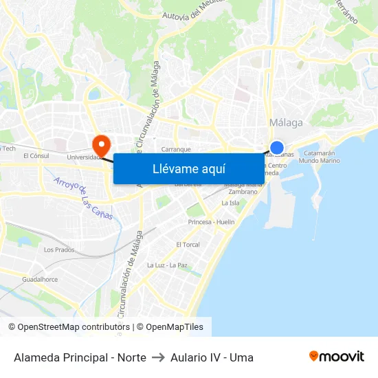 Alameda Principal - Norte to Aulario IV - Uma map