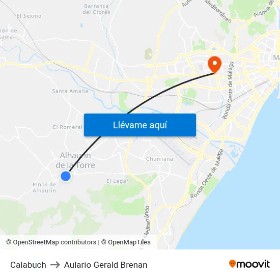 Calabuch to Aulario Gerald Brenan map