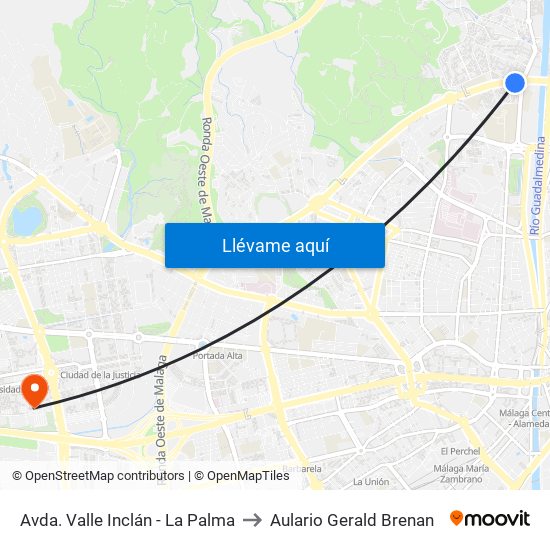 Avda. Valle Inclán - La Palma to Aulario Gerald Brenan map