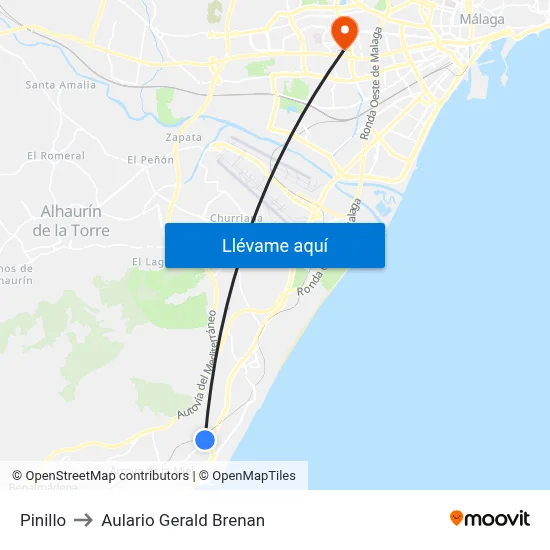 Pinillo to Aulario Gerald Brenan map