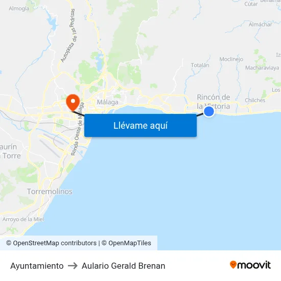 Ayuntamiento to Aulario Gerald Brenan map