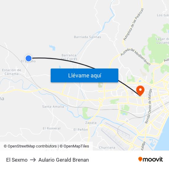 El Sexmo to Aulario Gerald Brenan map