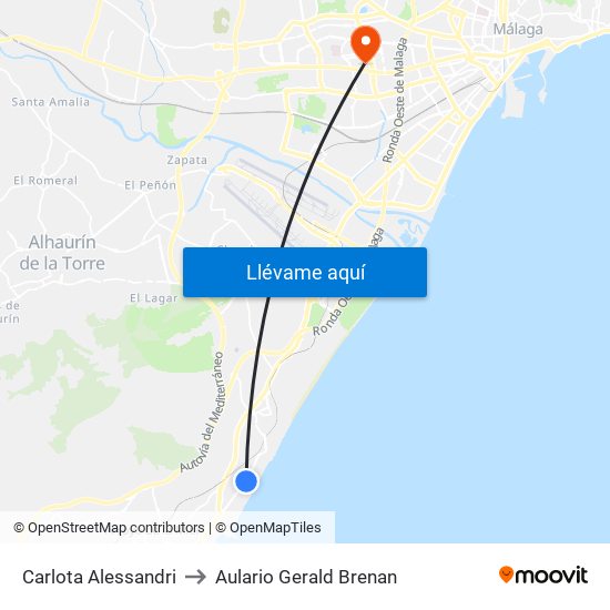 Carlota Alessandri to Aulario Gerald Brenan map