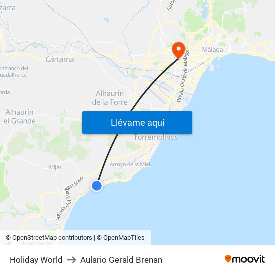 Holiday World to Aulario Gerald Brenan map