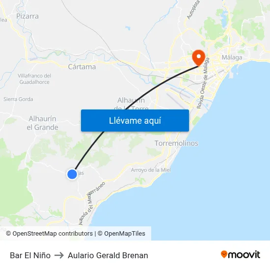 Bar El Niño to Aulario Gerald Brenan map