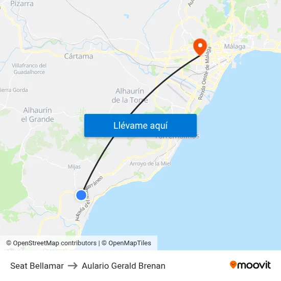 Seat Bellamar to Aulario Gerald Brenan map