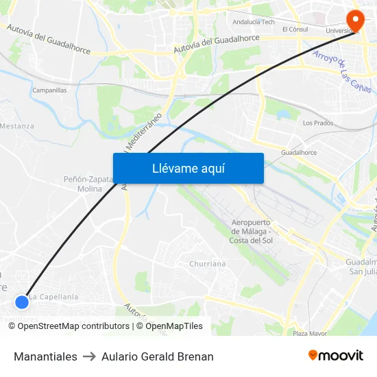 Manantiales to Aulario Gerald Brenan map