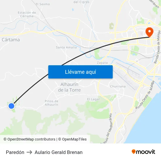Paredón to Aulario Gerald Brenan map