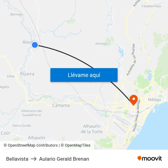 Bellavista to Aulario Gerald Brenan map