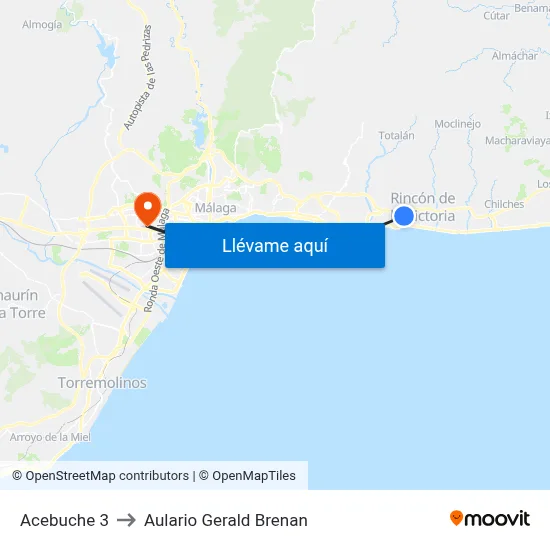 Acebuche 3 to Aulario Gerald Brenan map