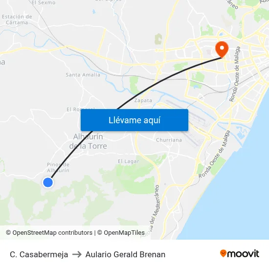 C. Casabermeja to Aulario Gerald Brenan map